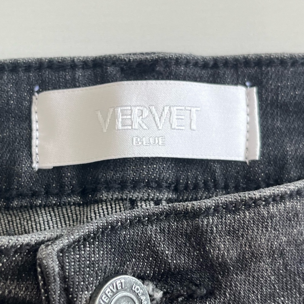 VERVET Black Distressed Boyfriend Jeans with camo cuff - Picture 7 of 9